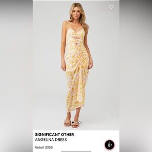 REVOLVE SIGNIFICANT OTHER Angelina Dress in Pineapple Palm Yellow Size 2